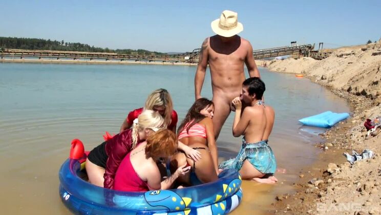 Mellow blond girl out-of-doors