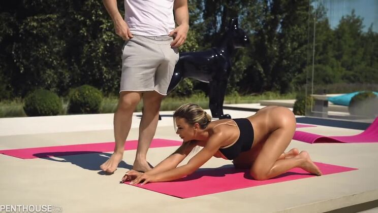 Exclusive Yoga Session for Busty Blonde MILF