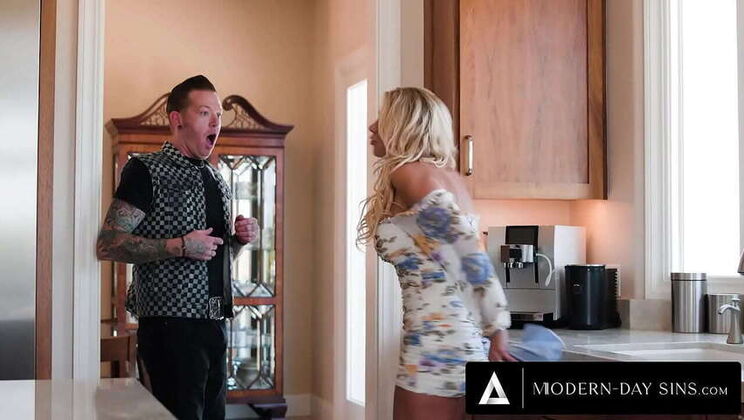 Contemporary Transgressions: MILF Katie Morgan Ravished on Kitchen Counter by Her Rascal Step-Son-In-Law