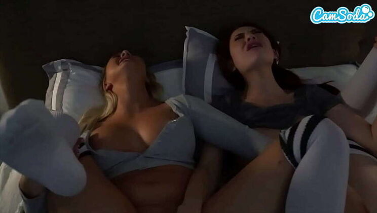 Lesbian Step-Sisters Pleasure Themselves and Mutually Touch for Genuine Orgasms