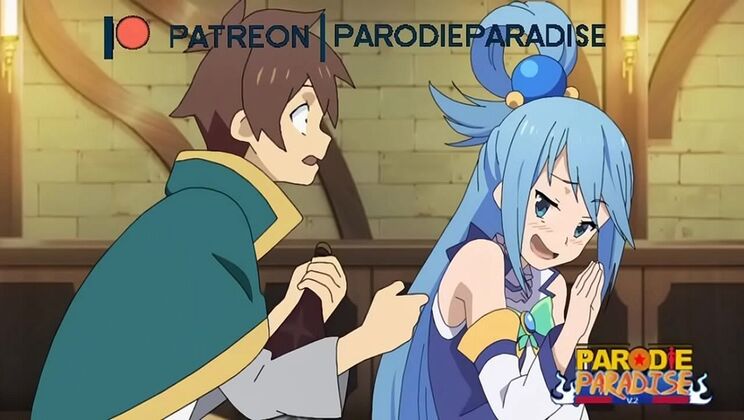 Aqua gets paid with cum in hot hentai scene