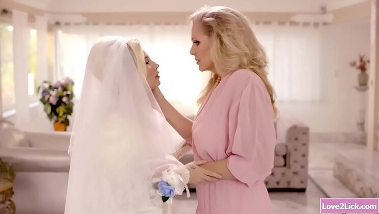 Busty MILF Julia Ann Licks Teen Stepdaughter Carolina Sweets Before Wedding