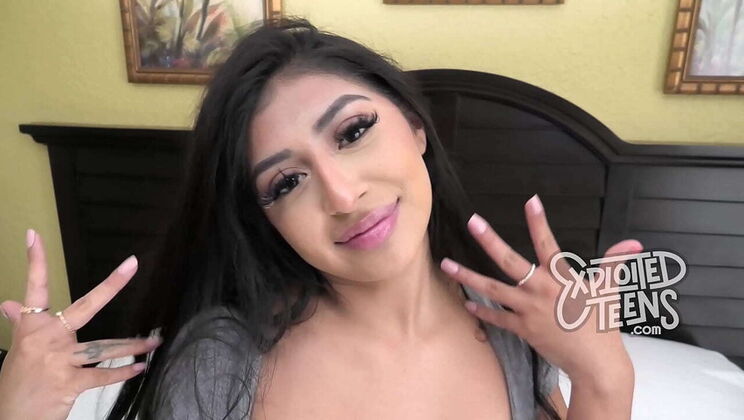 Young Latina Teen with Big Nipples Debuts in First Porn Scene