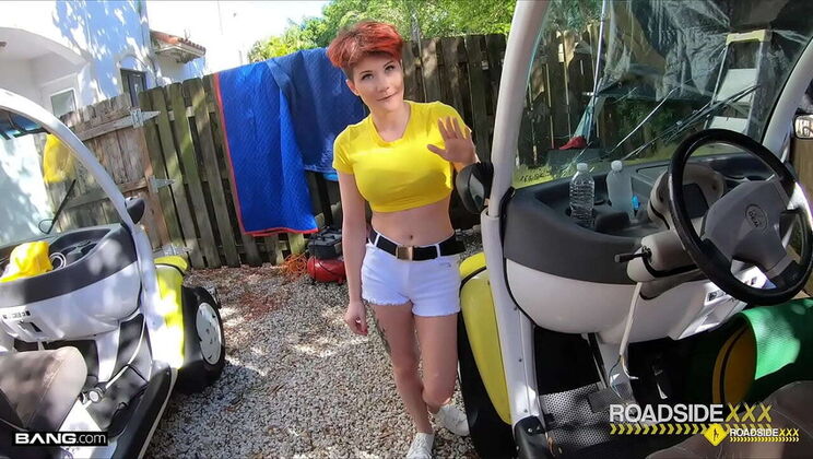 Redhead Adalind Gray Takes Big Cock from Mechanic in Roadside Fuck