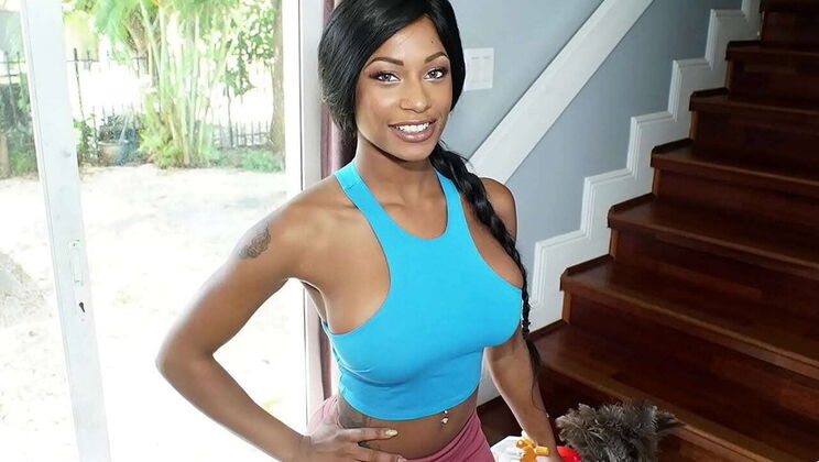 Hot Black Maid Gives Oral Sex and Shows Off Big Tits - Free Ebony Porn