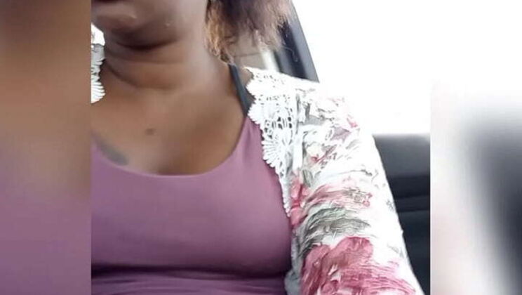 Naejae gets creamy in car after work - solo fingering & pussy licking