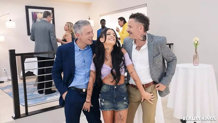 Boss's Daughter Threesome with Big Tits Brunette - Reality Kings HD