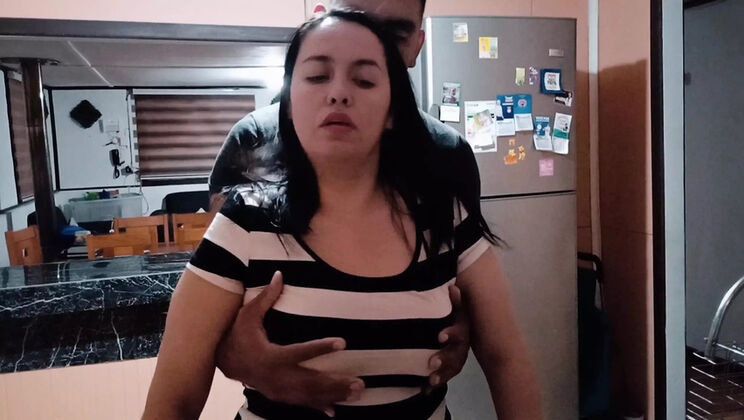 Hot BBW Stepmom Fucks Stepson in Kitchen - Rough Desi Sex 4K
