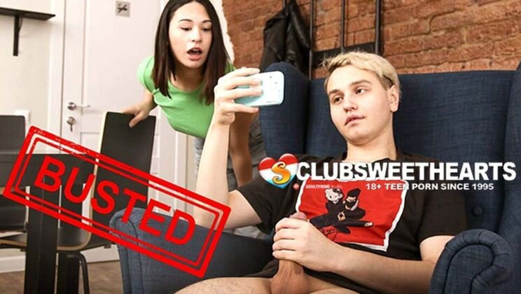 Caught My BF Watching Porn! Teen Anal & Blowjob Fun with Moon Imp & Roxy Muray