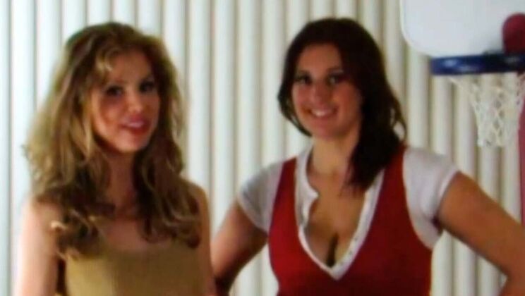 Hot Strip Basketball Game with Two Sexy Brunettes - Candle Boxxx