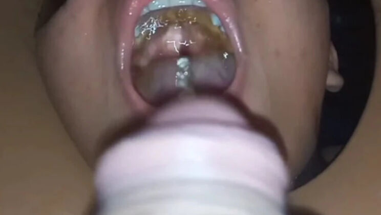 Brunette Latina Slave Swallows Cum Through Her Nose - Extreme Deepthroat Foot Worship