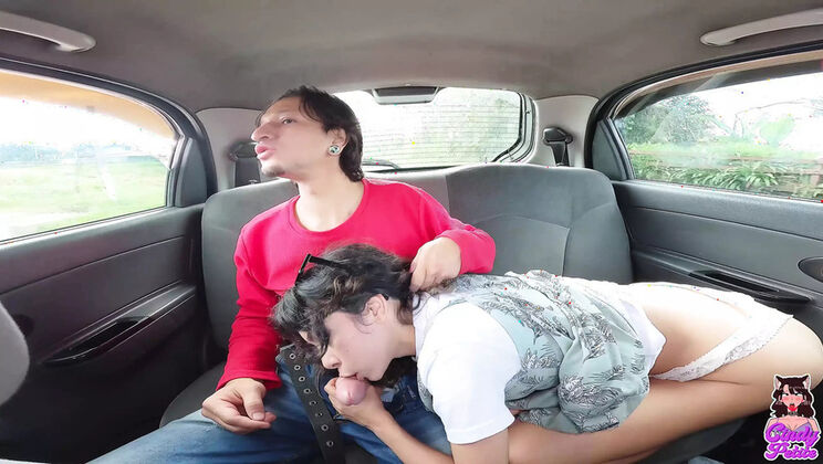 Cindy Luna's First Car Fuck - Almost Caught By Cops - Blowjob & Cum in Mouth