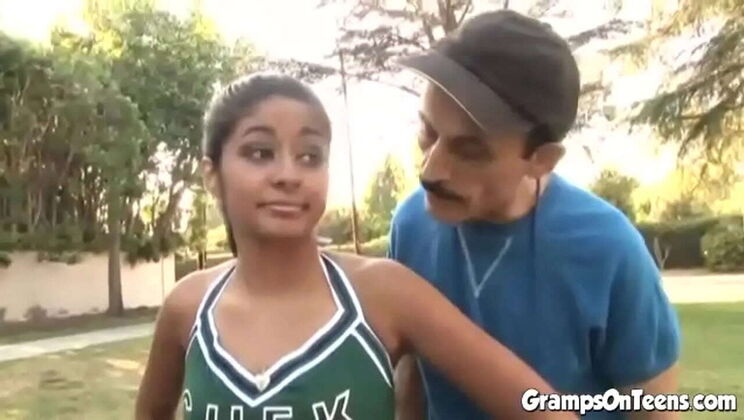 Young Cheerleader Gets Hardcore Fuck From Old Man