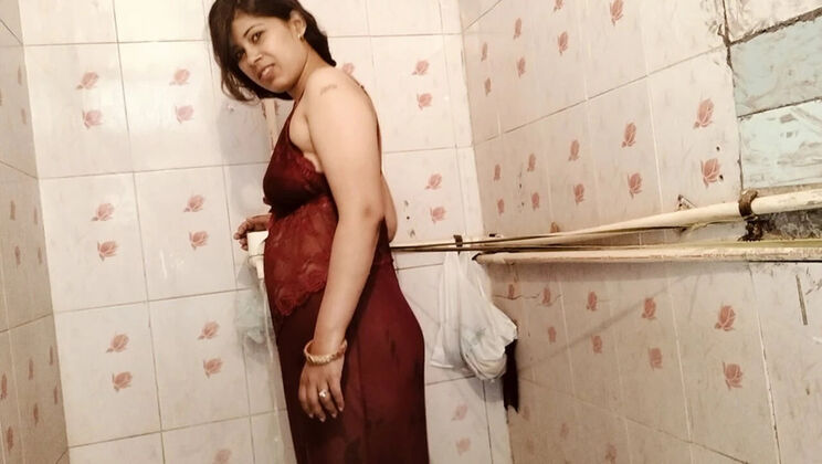 Indian Bhabhi Fucked Hard in Bathroom by Devar - Newly Married Desi Sex