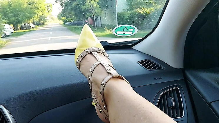 Hot MILF in Short Skirt and Heels Fingering Herself in Taxi - Public Masturbation Part 2