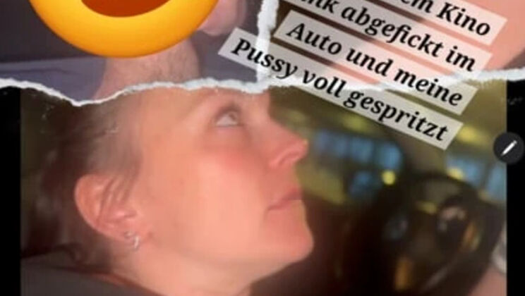 Hot German MILF Saskialove87 Gets Creampied in Car After Cinema - Rough Parking Garage Sex