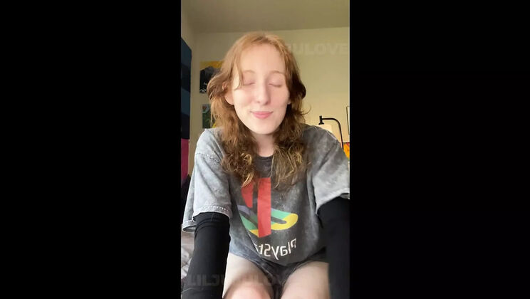Hot Redhead Student Liljujulove Gets Motivated with Dildo in Bedroom