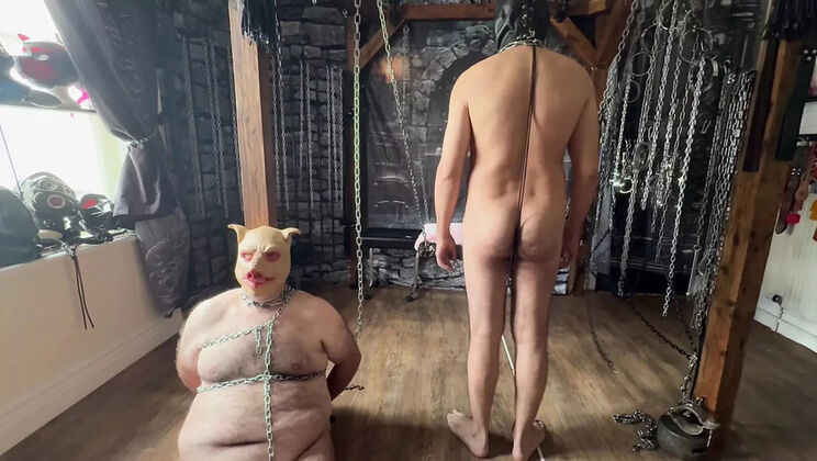 British Domina Forces Piggy Slave to Suck Cock - Part 2 BDSM HD