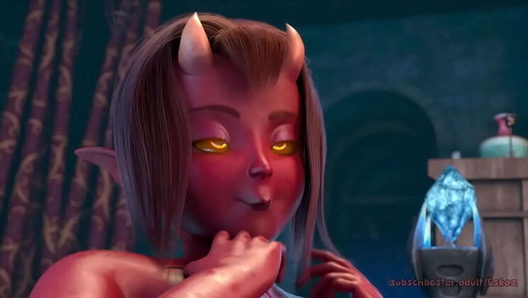 Hot Lesbian Demon Vore - Devil's Cookie Swallows Tiny Shrunken Woman (Eskoz)