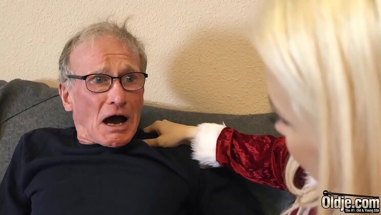 Grandpa fucks tight teen pussy hard and cums deep