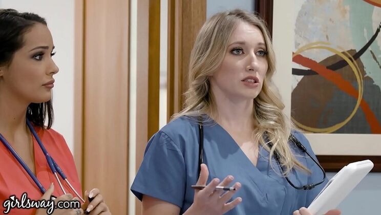 Hot Lesbian Nurses Sofi Ryan & Riley Reynolds Scissoring and Licking Big Tits in Hospital