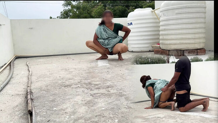 Desi Bhabhi Komal Gets Fucked Hard From Behind By Brother-in-Law on Terrace - Tight Pussy Doggystyle Action