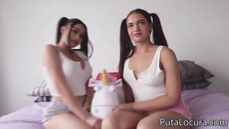 Giselle Montes & Ana Spears Threesome - Hot Latina Lesbians Licking & Riding