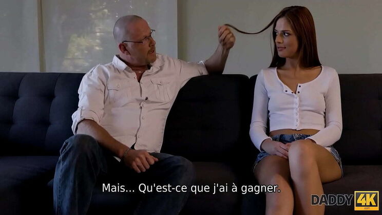 Blonde Teen Scarlett Mae Sucks and Fucks Her Boyfriend's Dad for Cash - DY4K