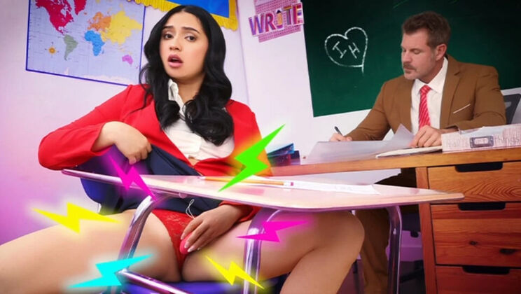 18 Year Old Ophelia Purr Deep Throats Teacher's Big Cock - Blowjob & Cream Pie - POV Teen Sex