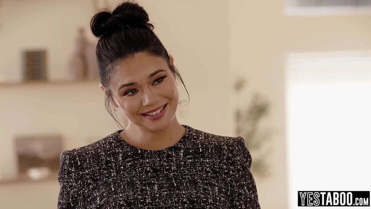 Hot Asian MILF Dana Vespoli rides stepson's big dick hard in steamy taboo fuck