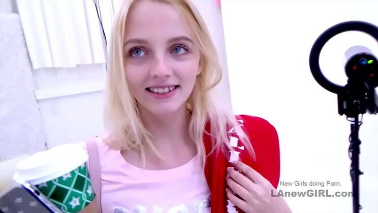 Skinny Teen Kate Bloom Takes Big Cock in Tight Pussy - Petite Newcomer Moans Hard