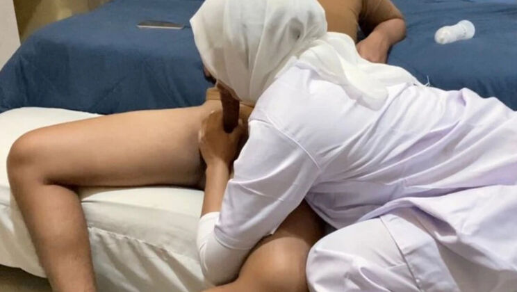 Indonesian Hijab Nurse Clarelia Doggy Style Fuck in Hotel Room