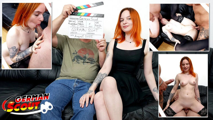 German Scout MMF Threesome with Redhead Teen and Older Guy in Hardcore 4K