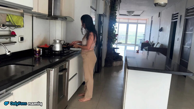 Hot Latina NamiQseiiin Kitchen Fuck with Big Boobs and Blowjob