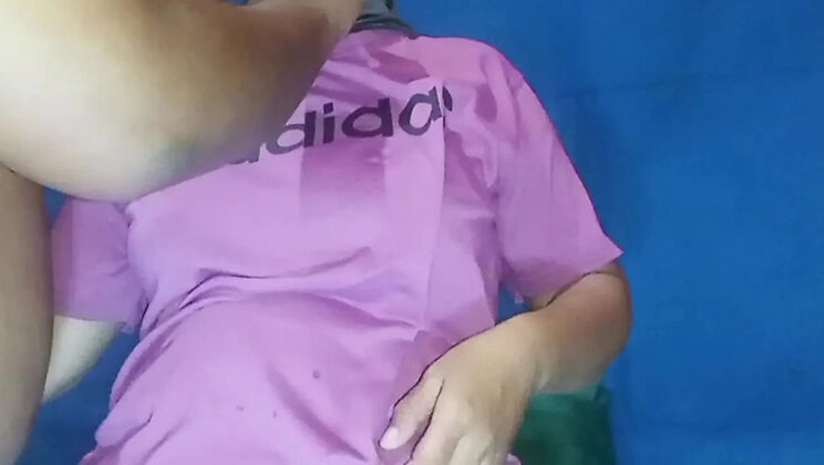 Indonesian Hijab MILF Squirting Orgasms with Dildo and Condom - Interrupted by Sudden Door Knock