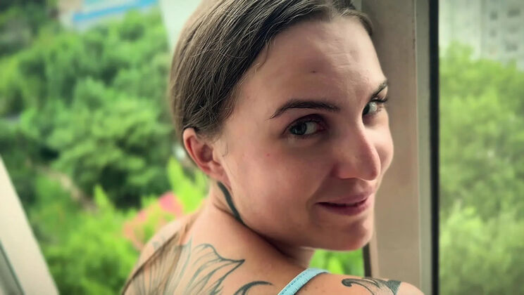 Amaz1s Tempting Russian MILF Seduced in Window POV - Cum on Her Back Doggy Style