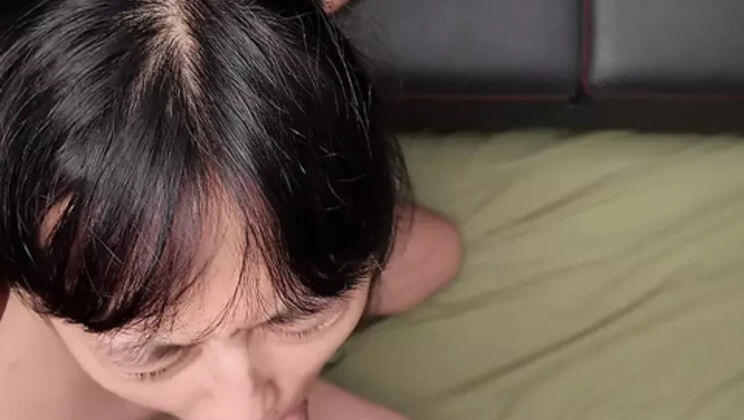 Morning Quickie POV Blowjob with Anal Fuck - Asian Teen Stepdaughter Submissive 18 Year Old