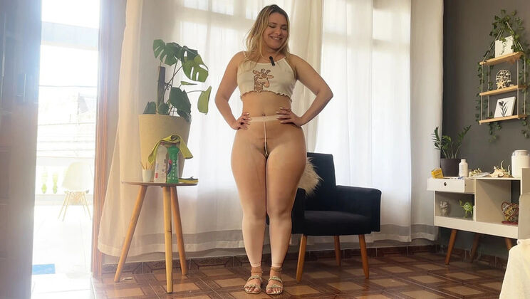 Jana Jenner Transparent Pants Window Cleaning JOI - Amateur Blonde BBW Big Ass Voyeur