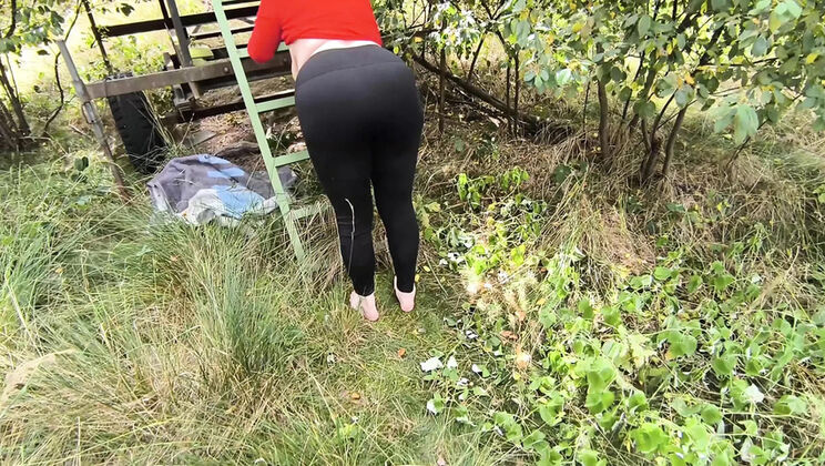 Bouncy Tits Action Spanks Ass & Tits Hard in Public Woods - Outdoor BDSM Punishment