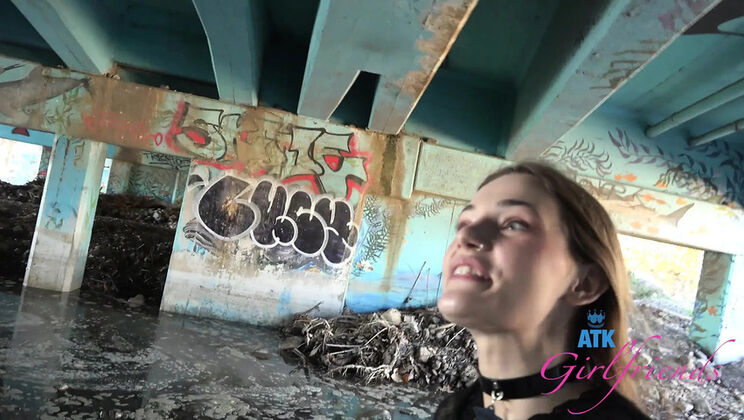 Juniper Ren Car Blowjob POV - Amateur Model Fucked Hard in Public Vacation Fun