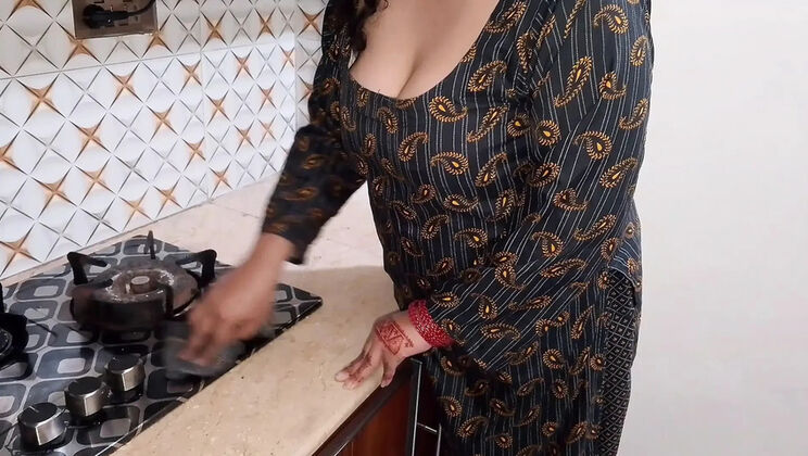 Step Mom Fucked Hard by Step Son in Kitchen - Big Natural Tits Teen