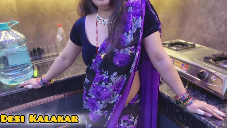 Indian Homemade Party: Sammy Sins Fucks Neighbor's Wife in Kitchen - Hindi Dirty Talk, Big Natural Tits, Doggy Style