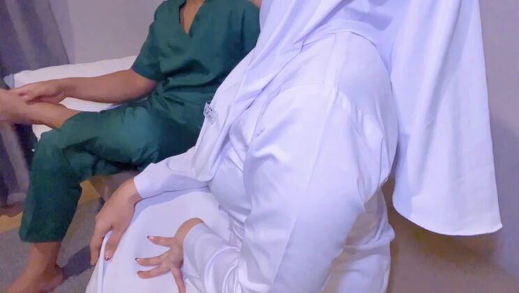 Indonesian Hijab Nurse Nadalyne Gets Wet Pussy Examined By Doctor Guy Hyper - Tight Asian Teen Fucking in Hospital