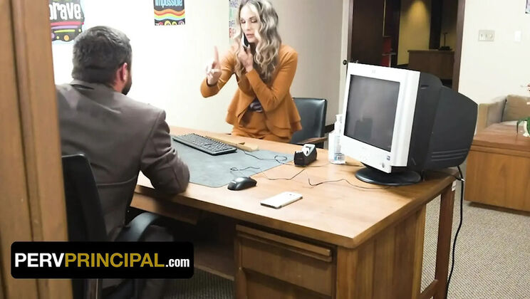 Hot Stepmom Mandy Rhea Blows Horny Principal For A Dirty Deal - Huge Cumshot Titty Fuck