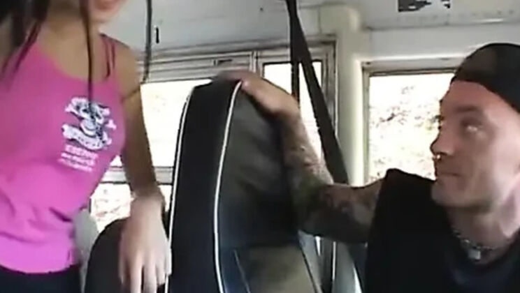 Teen Slut Tracy Trixxx Fucks Bus Driver in Backseat - Blowjob & Cum in Mouth
