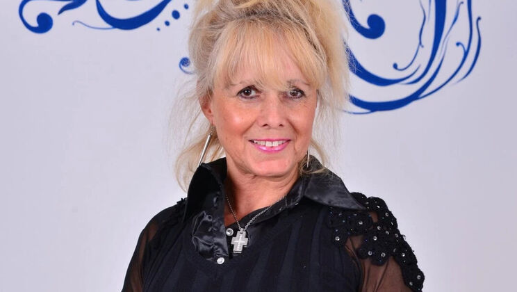 Koko Blond European Granny in Black Pantyhose Masturbating & Striptease MILF