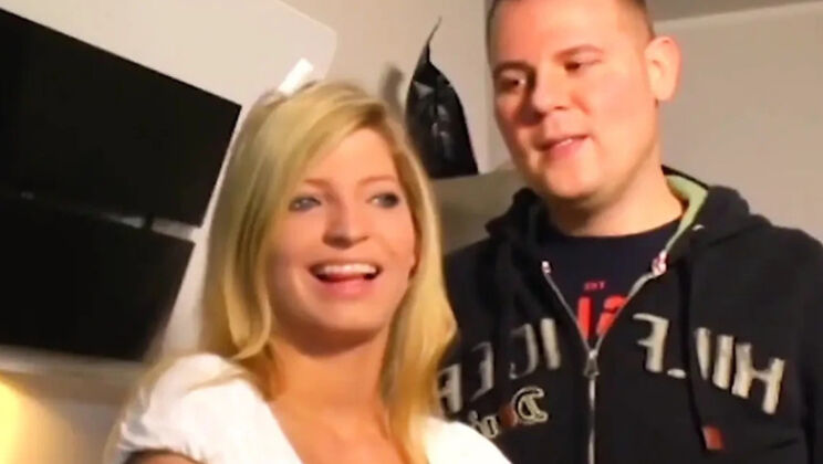 German Wife Swap on Motorway: Blonde & Brunette Foursome Doggy Style & Blowjob