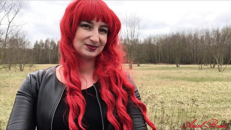 Redhead Stepsister Ariel Rossi Cheats in Nature - Hot Amateur Fuck with Creampie Finish