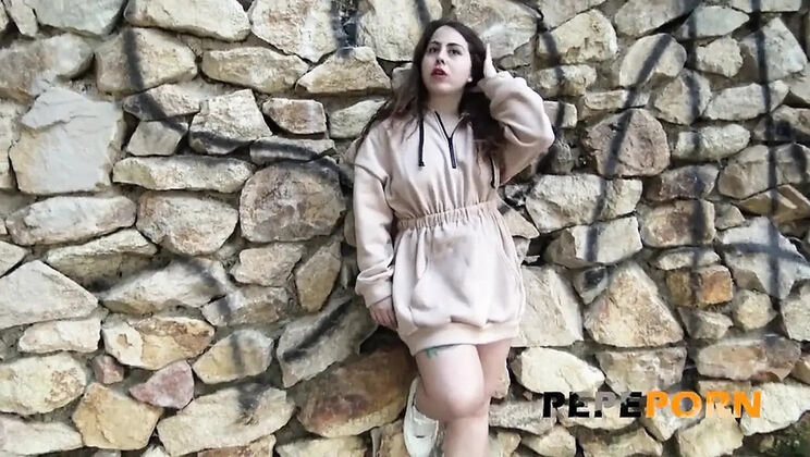 Crazy Brunette Anabel Gets Fucked Hard by Horny Dude in Public - Full HD Video