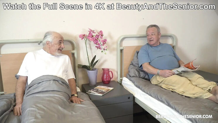 Nurse Nana Garnet Gives Grandpa His Pill With a Deep Throat Blowjob - Young & Old Threesome